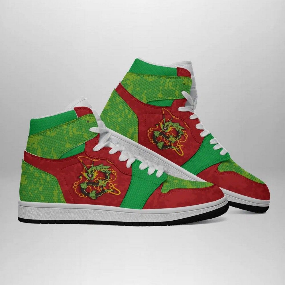 Ideafootwear Rayquaza Attack Pokemon AJ1 High Sneakers Shoes For Men And Women