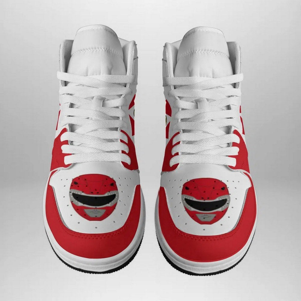 Ideafootwear Red Ranger Mighty Morphin V2 AJ1 High Sneakers Shoes For Men And Women
