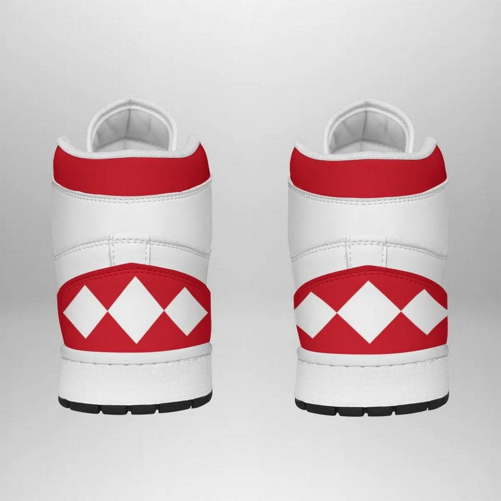 Ideafootwear Red Ranger Mighty Morphin V2 AJ1 High Sneakers Shoes For Men And Women