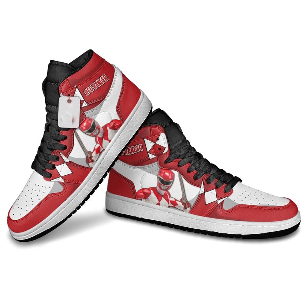 Ideafootwear Red Ranger Movie AJ1 High Sneakers Shoes For Men And Women