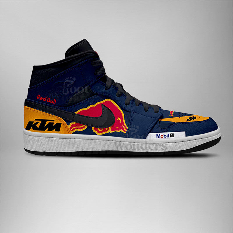 Ideafootwear Redbull KTM AJ1 High Sneakers Shoes For Men And Women