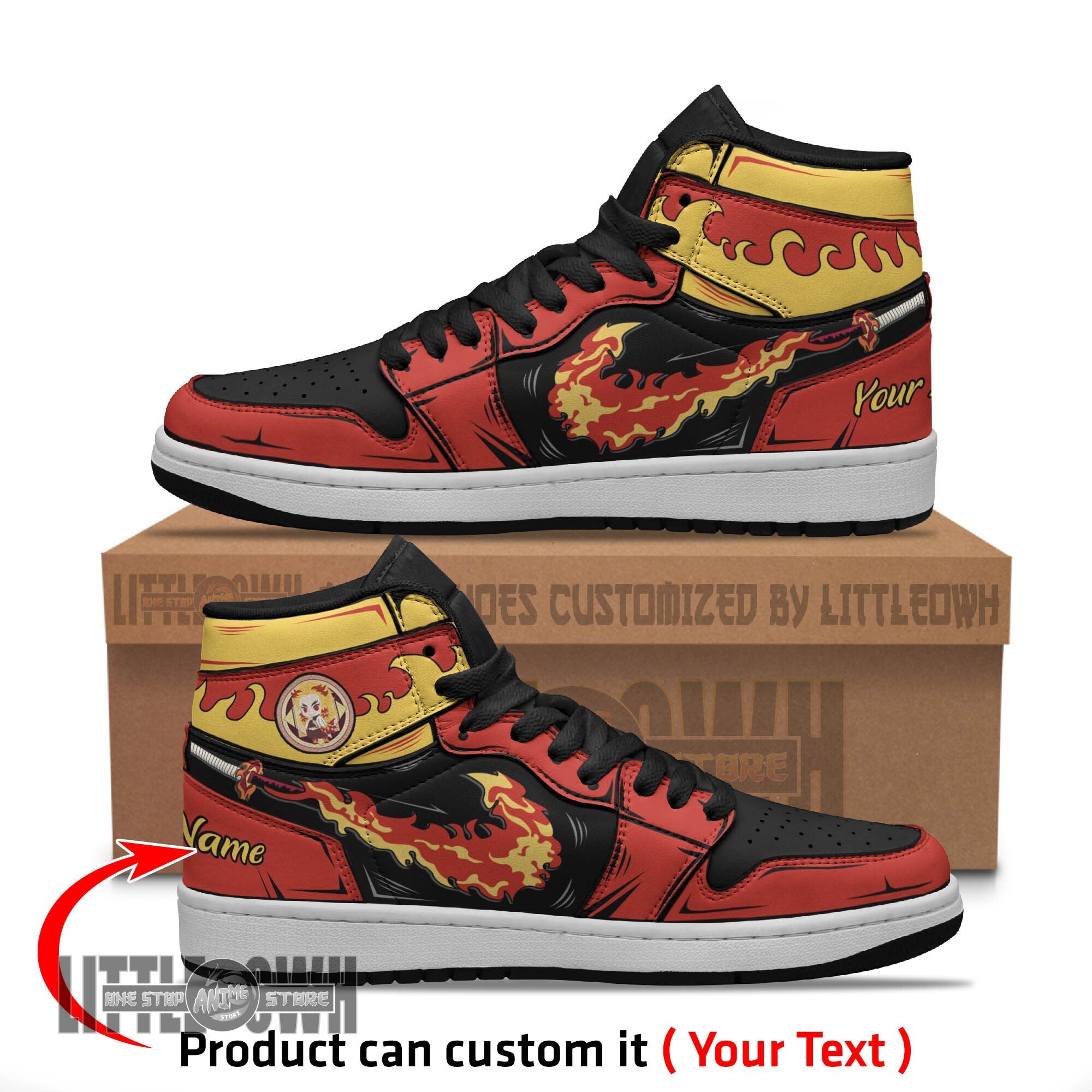 Ideafootwear Rengoku AJ1 High Sneakers Shoes For Men And Women