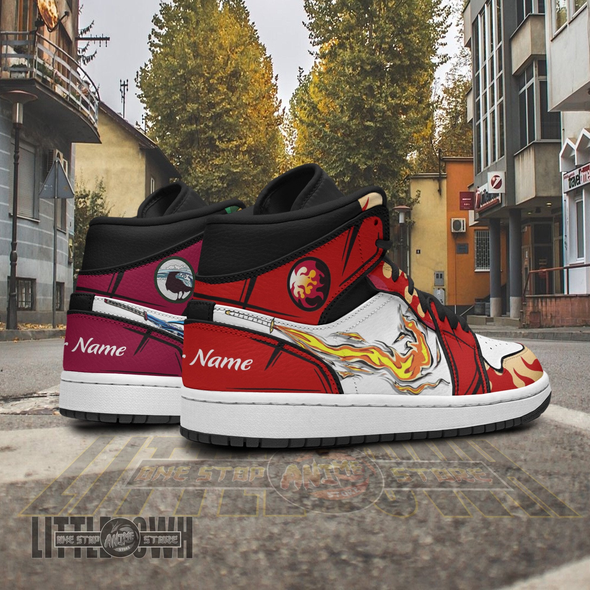 Ideafootwear Rengoku Giyu AJ1 High Sneakers Shoes For Men And Women