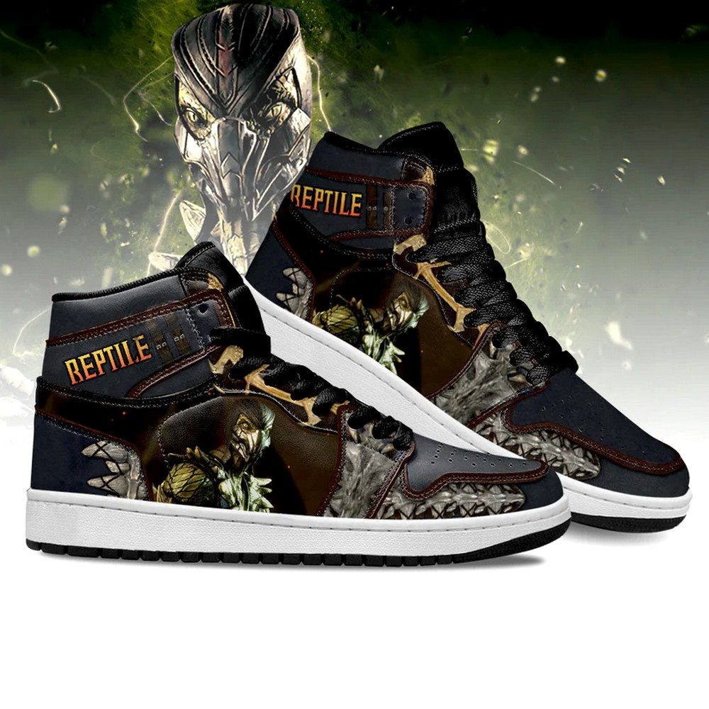 Ideafootwear Reptile Mortal Kombat AJ1 High Sneakers Shoes For Men And Women