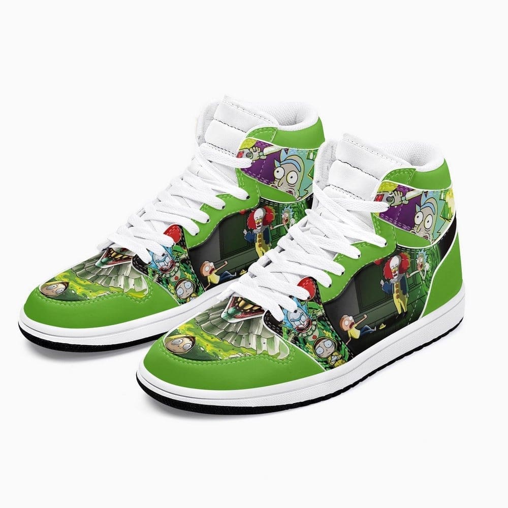 Ideafootwear Rick and Morty AJ1 High Sneakers Shoes For Men And Women