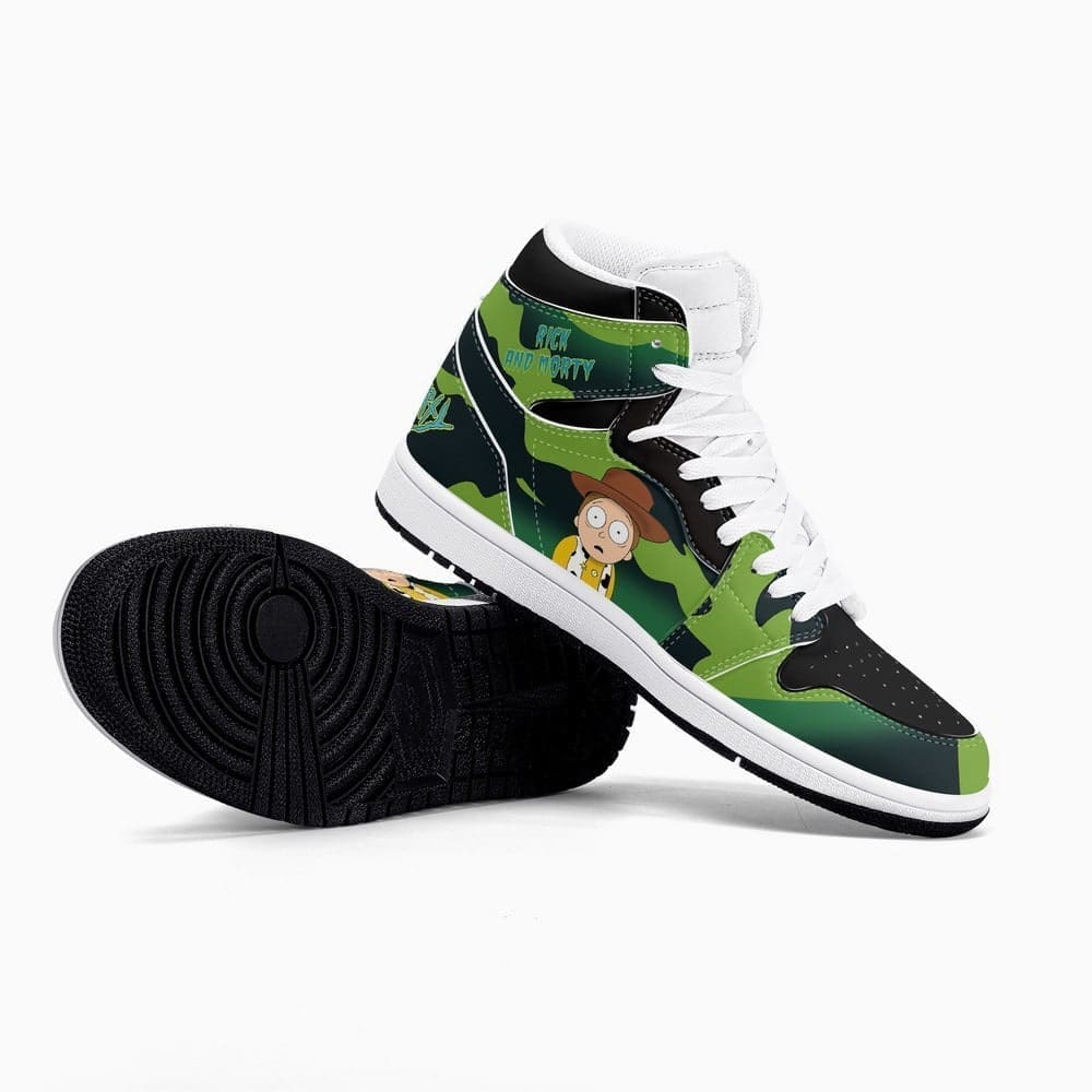 Ideafootwear Rick and Morty Crossover Toy Story AJ1 High Sneakers Shoes For Men And Women