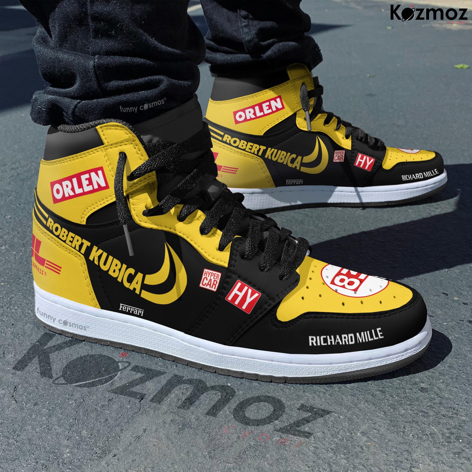 Ideafootwear Robert Kubica AJ1 High Sneakers Shoes For Men And Women