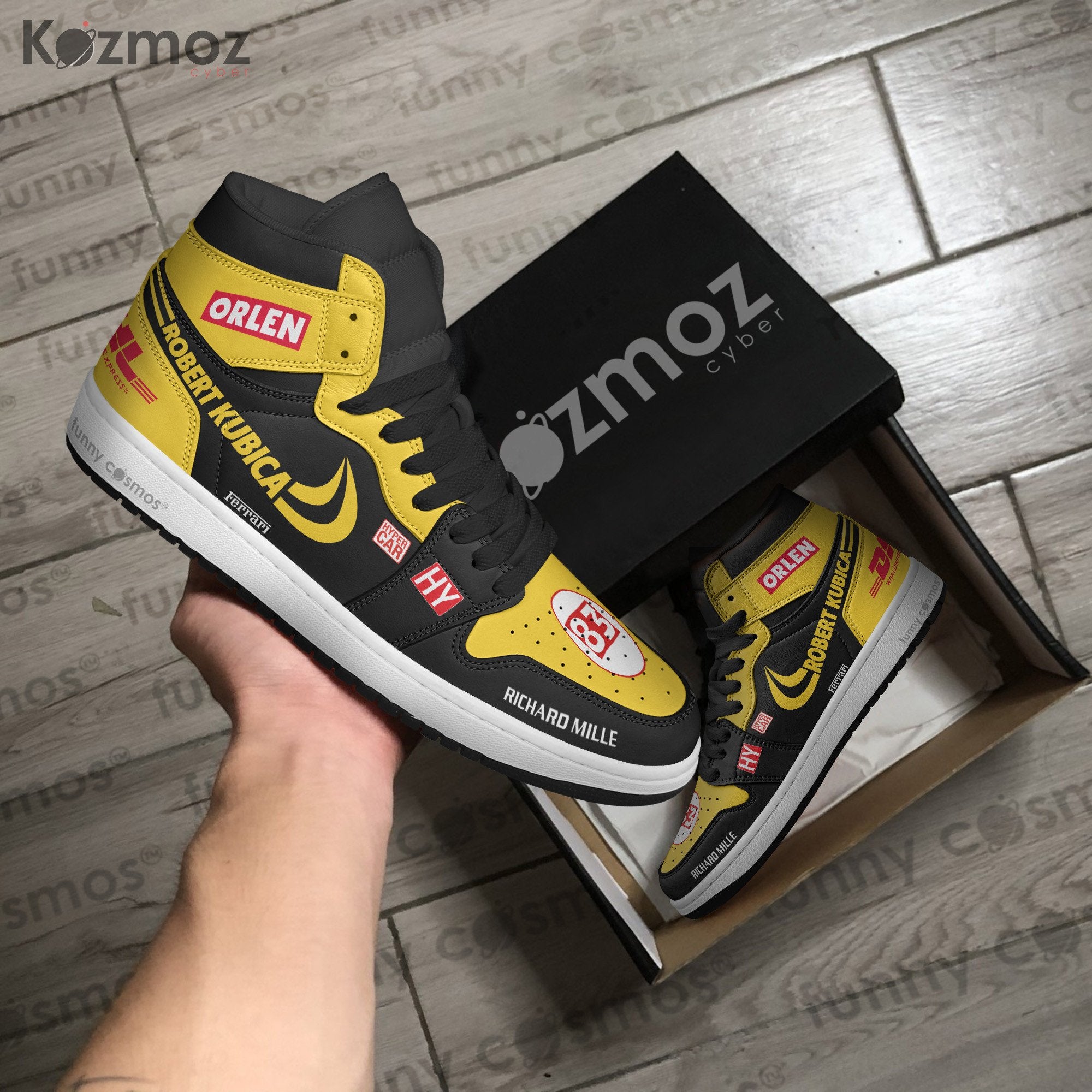 Ideafootwear Robert Kubica AJ1 High Sneakers Shoes For Men And Women