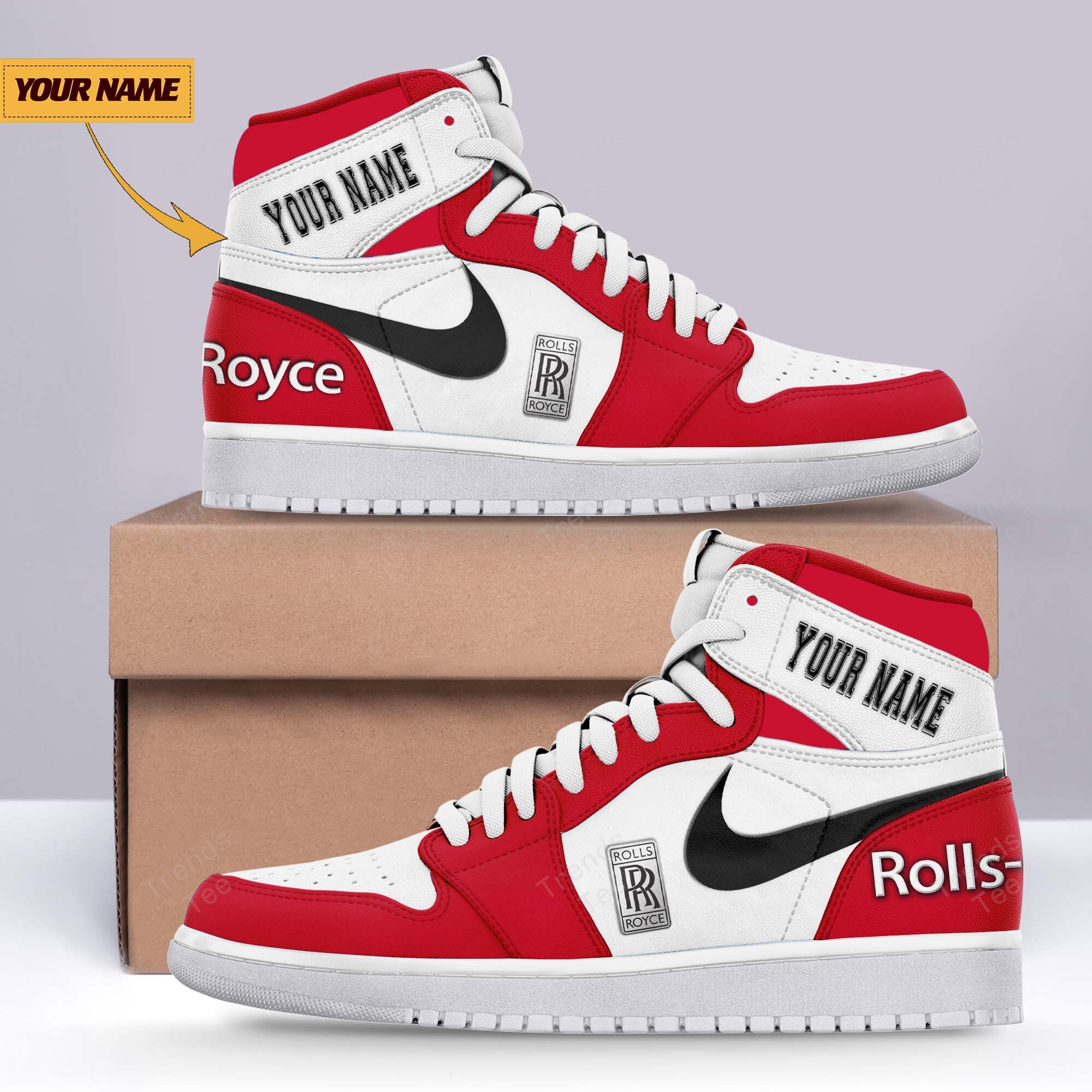 Ideafootwear Rolls Royce AJ1 High Sneakers Shoes For Men And Women