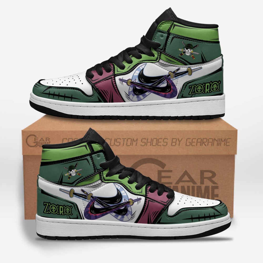 Ideafootwear Roronoa Zoro AJ1 High Sneakers Shoes For Men And Women