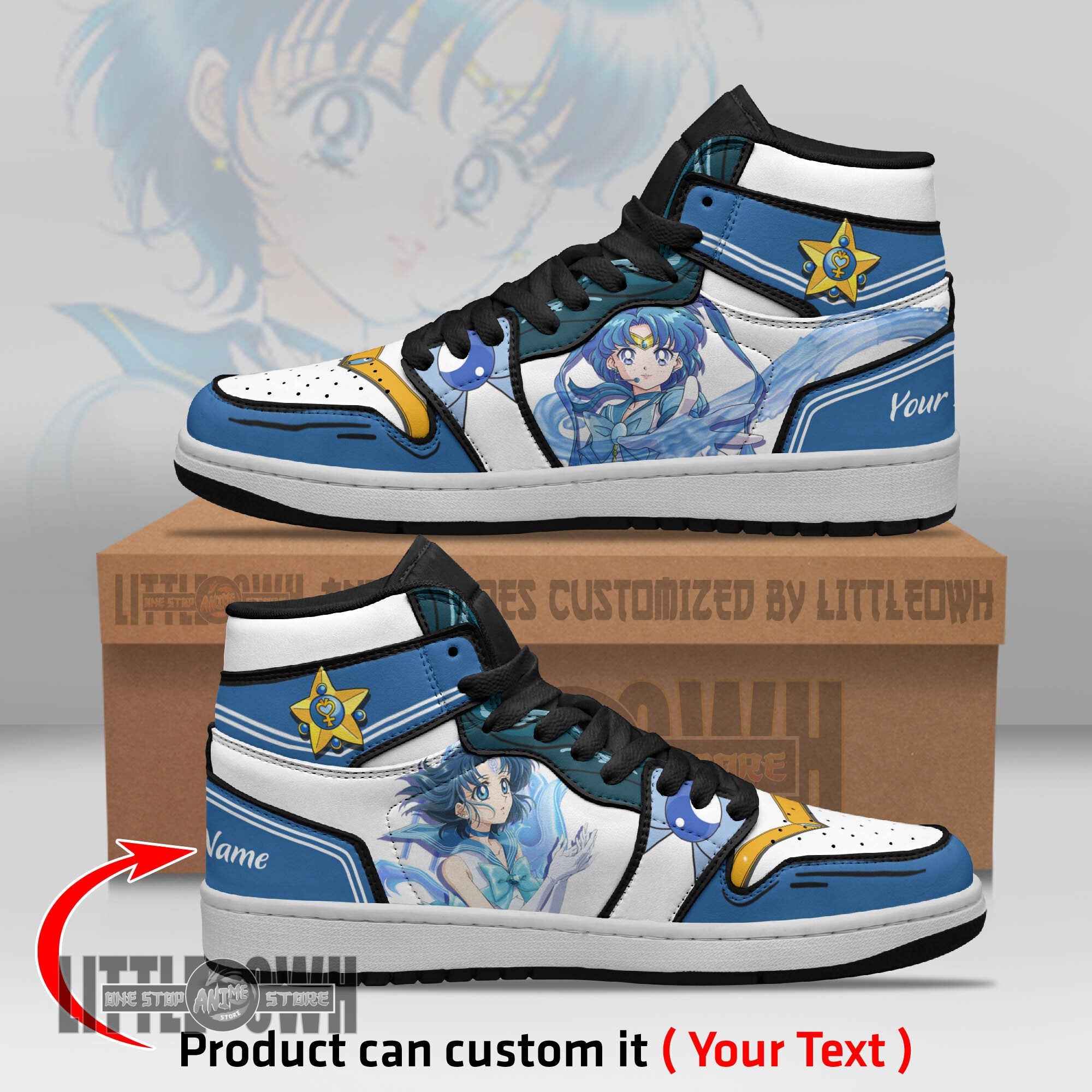 Ideafootwear Sailor Mercury AJ1 High Sneakers Shoes For Men And Women