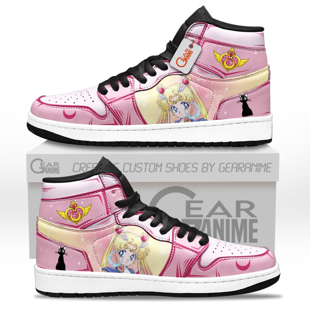 Ideafootwear Sailor Moon AJ1 High Sneakers Shoes For Men And Women