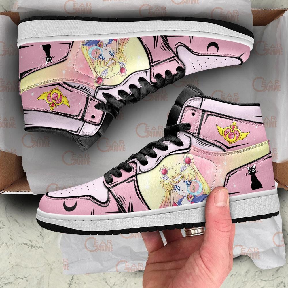 Ideafootwear Sailor Moon AJ1 High Sneakers Shoes For Men And Women