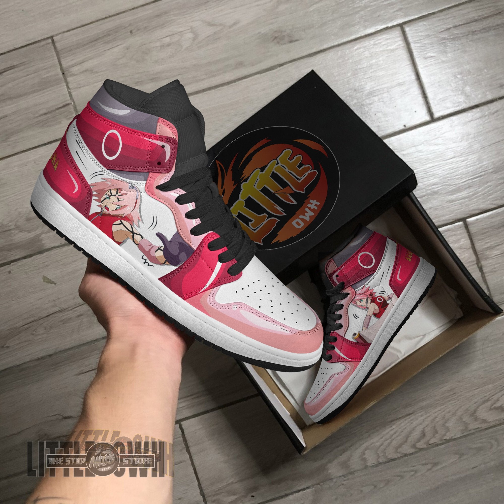 Ideafootwear Sakura AJ1 High Sneakers Shoes For Men And Women