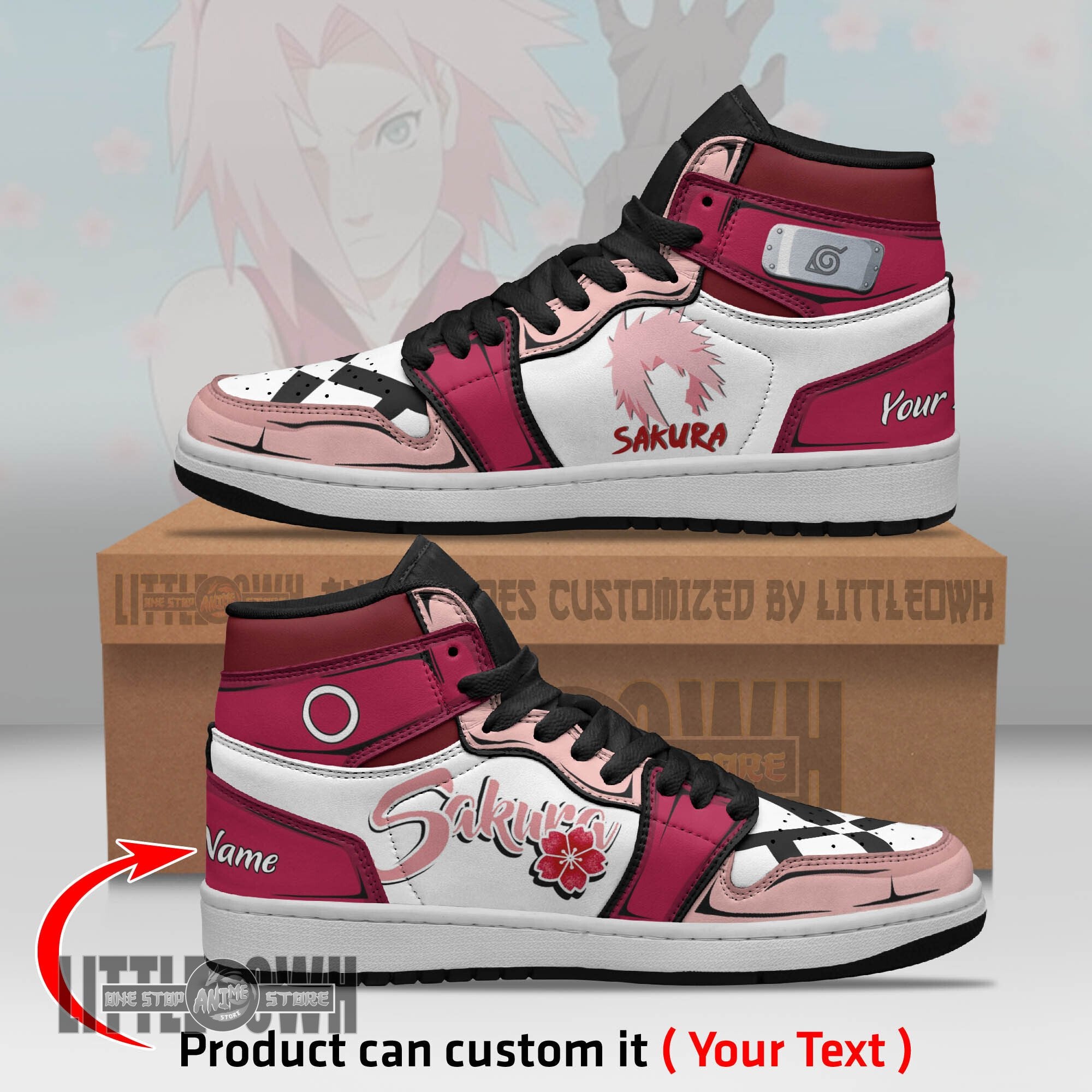 Ideafootwear Sakura Haruno AJ1 High Sneakers Shoes For Men And Women