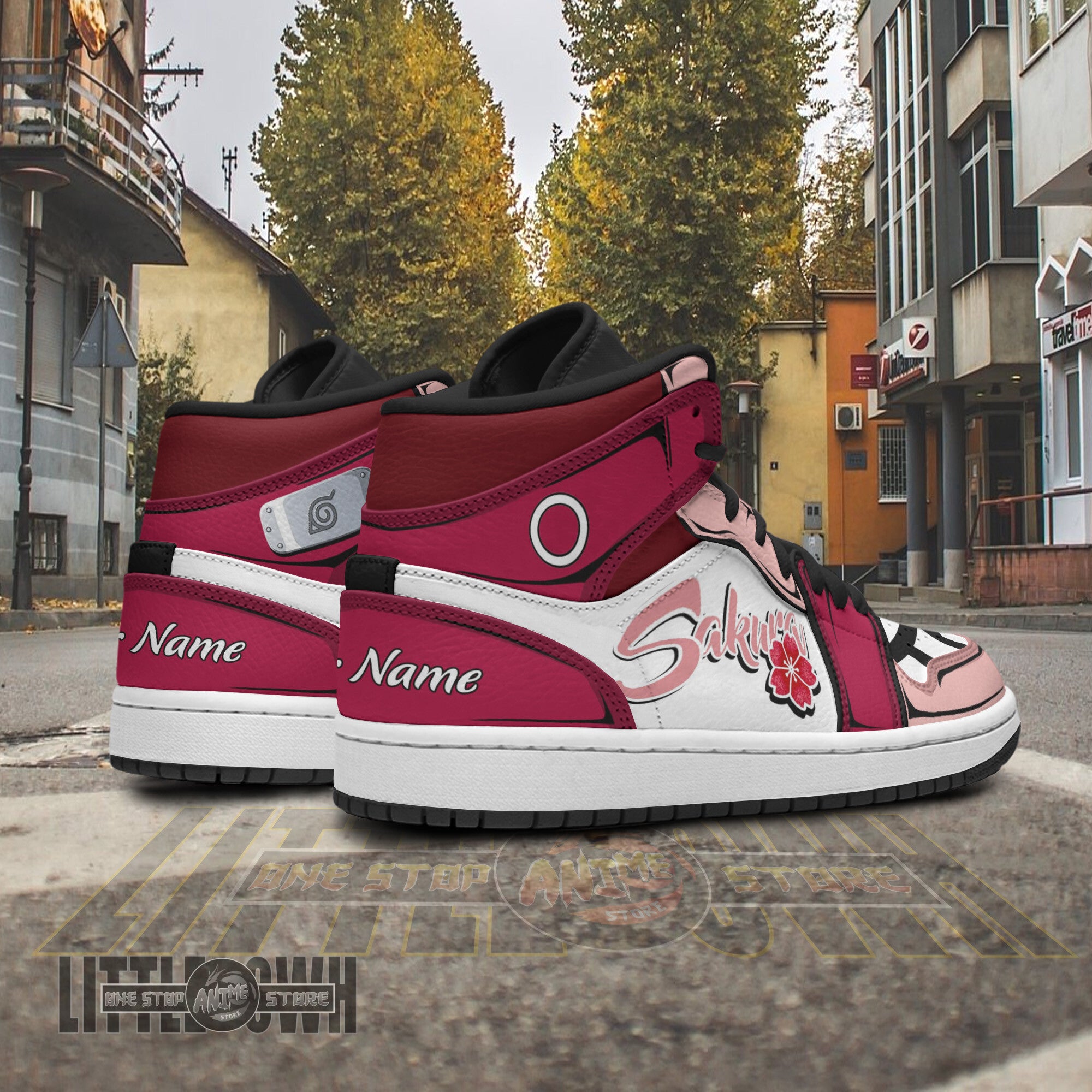Ideafootwear Sakura Haruno AJ1 High Sneakers Shoes For Men And Women