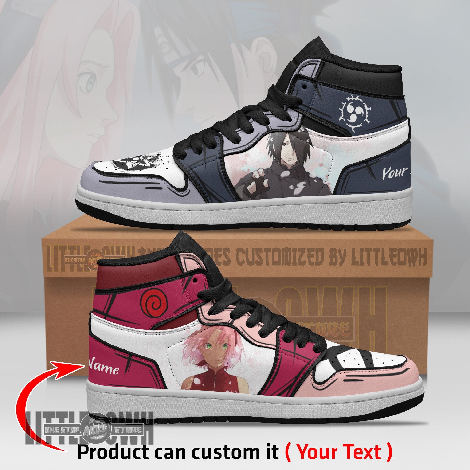 Ideafootwear Sakura Sasuke AJ1 High Sneakers Shoes For Men And Women
