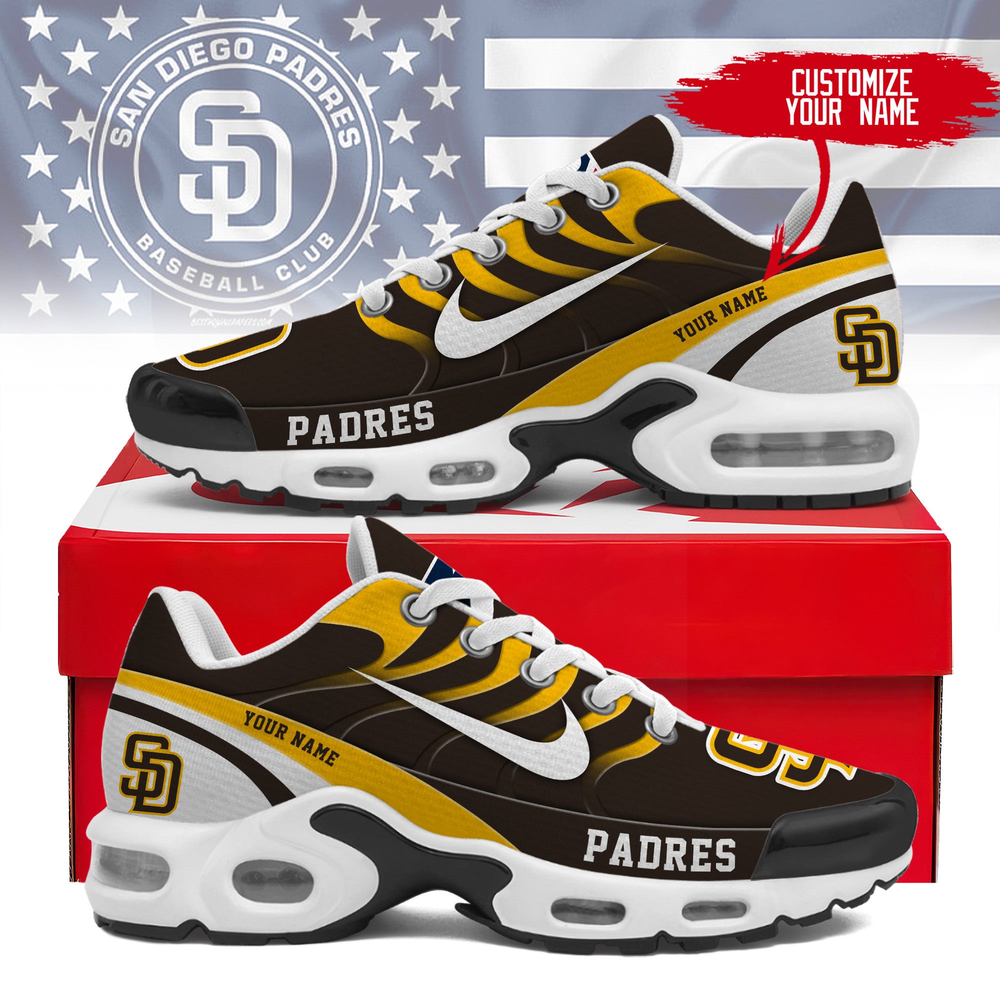 Ideafootwear San Diego Padres TN Shoes Sneakers For Men And Women