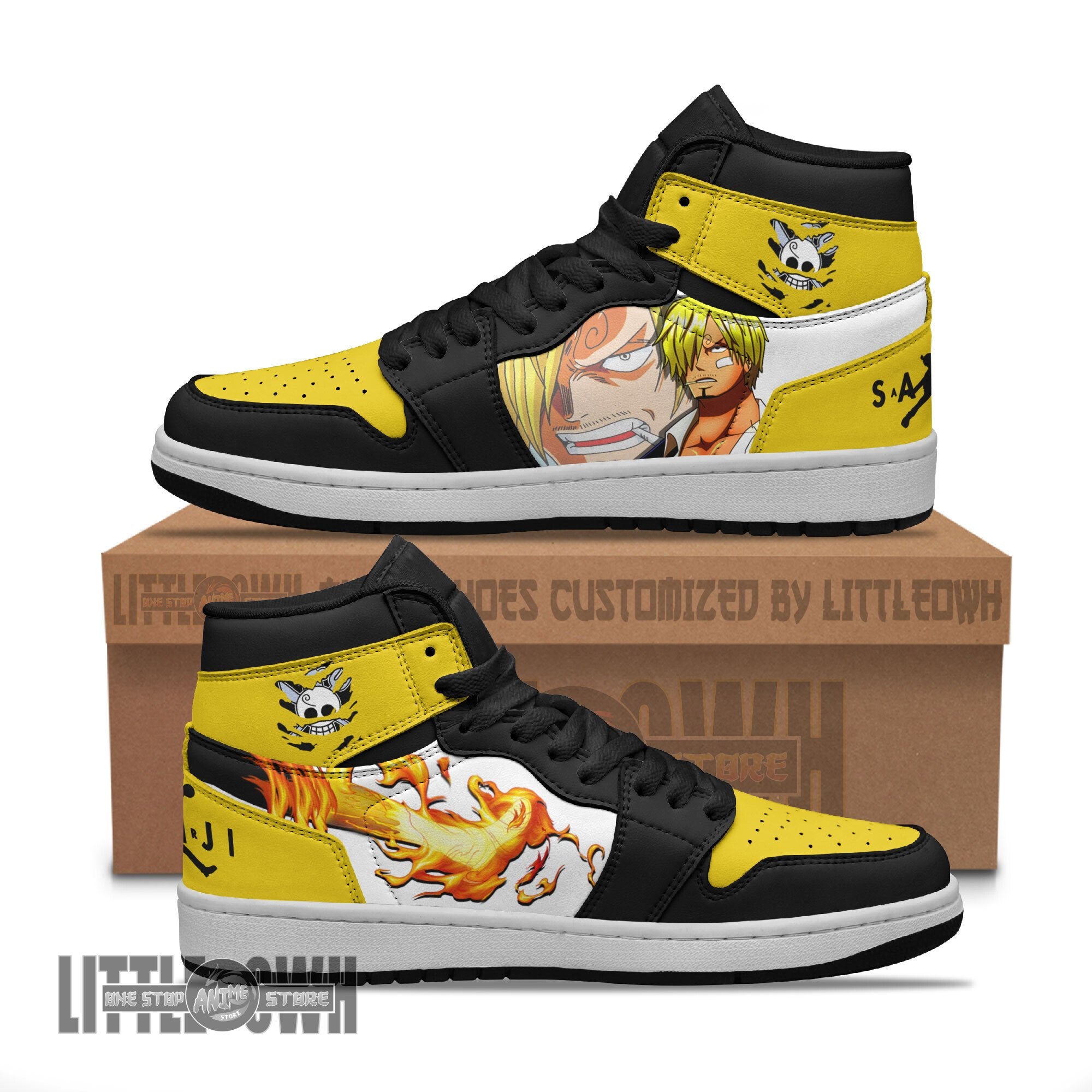 Ideafootwear Sanji AJ1 High Sneakers Shoes For Men And Women