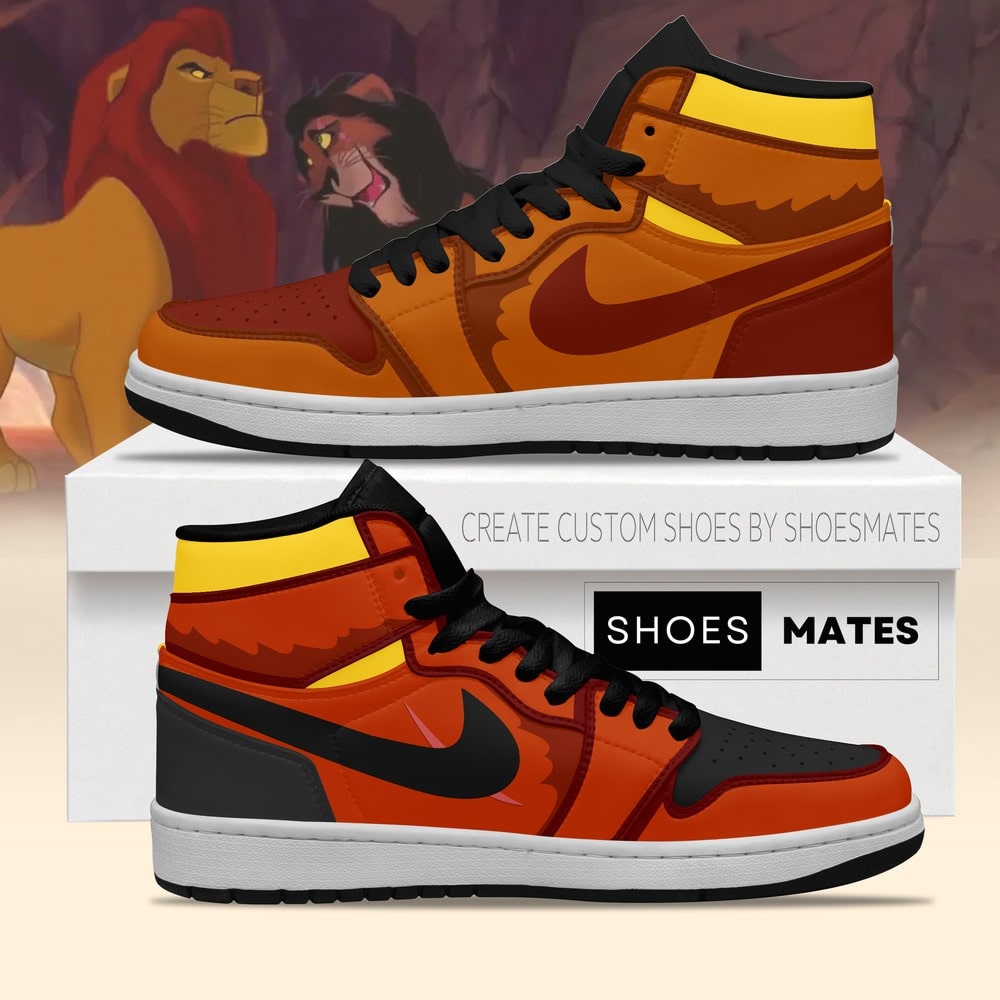 Ideafootwear Scar & Mufasa AJ1 High Sneakers Shoes For Men And Women