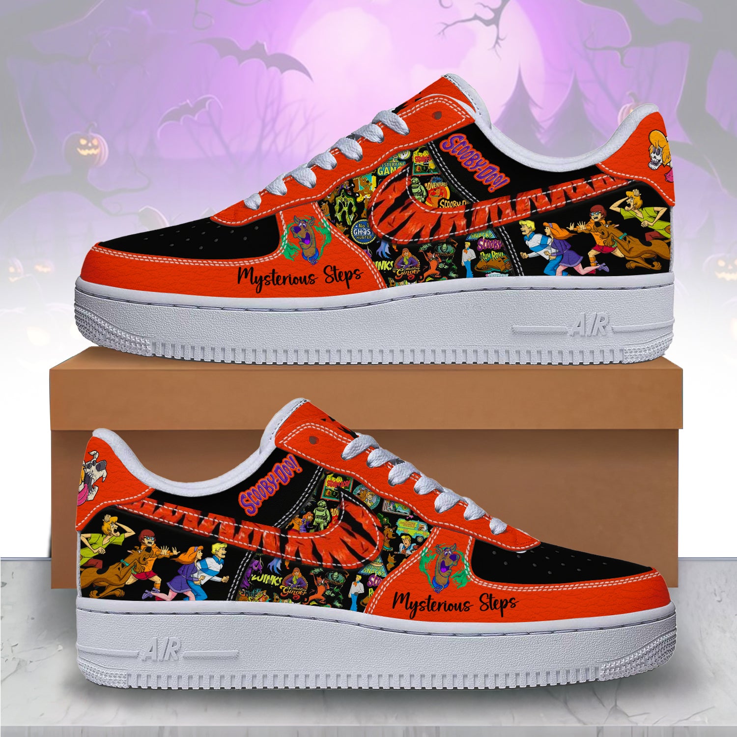 Ideafootwear Scooby-Doo x Halloween Air Low-Top Sneakers Shoes For Men And Women 2