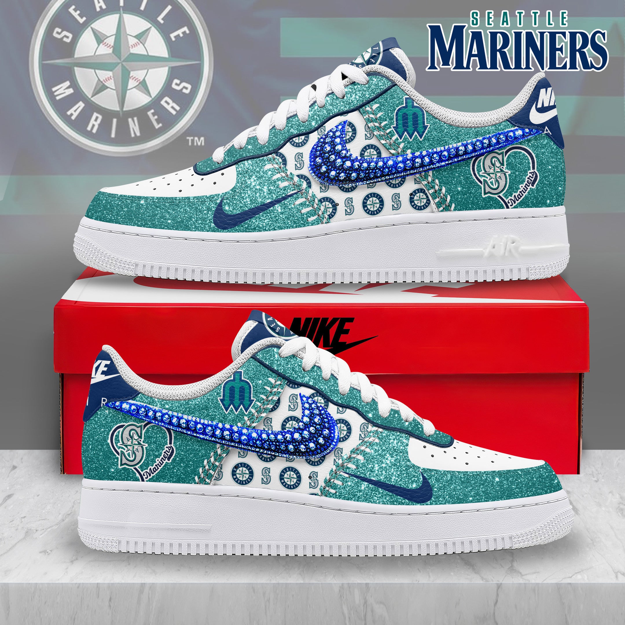 Ideafootwear Seattle Mariners Air Low-Top Sneakers Shoes For Men And Women 2
