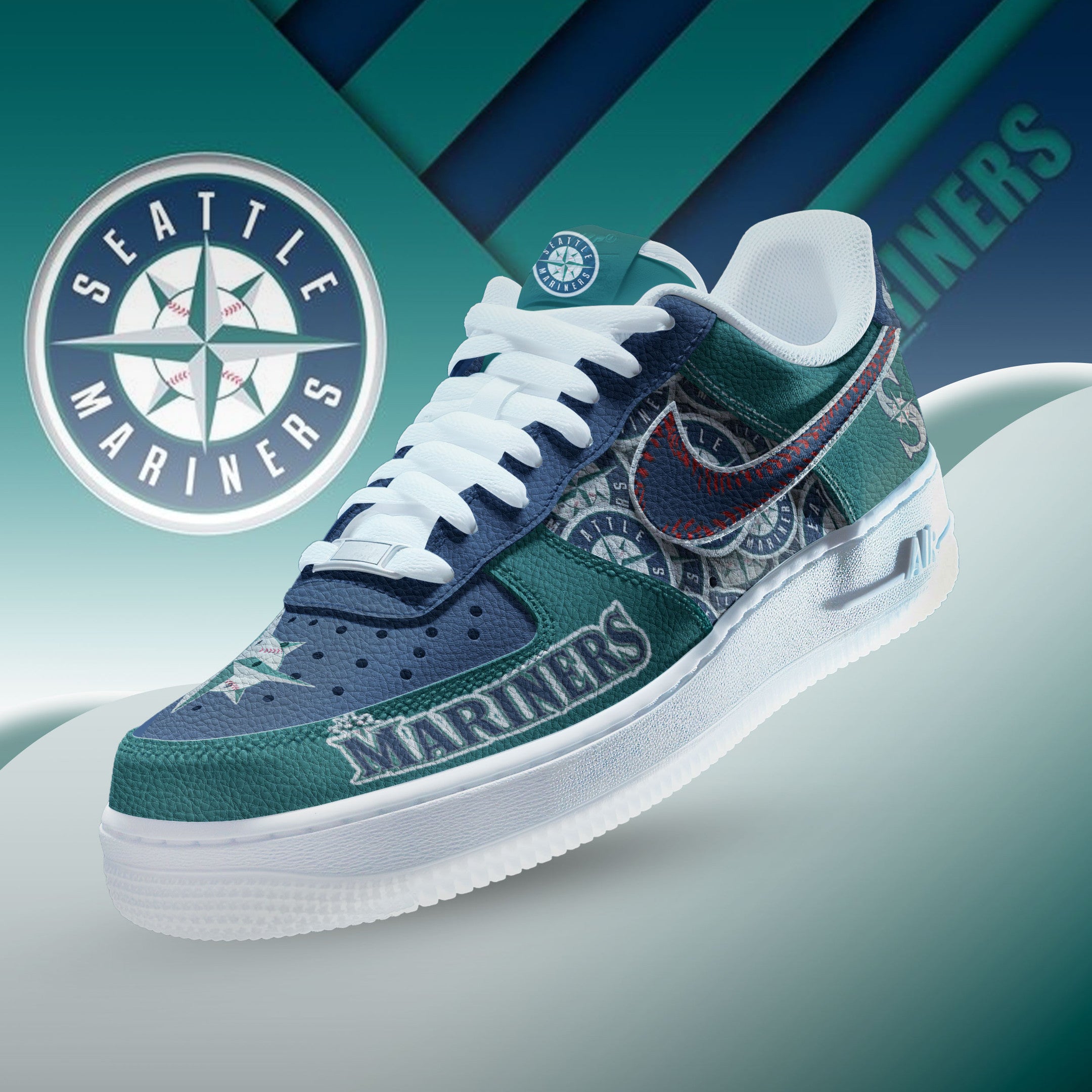 Ideafootwear Seattle Mariners Air Low-Top Sneakers Shoes For Men And Women 1