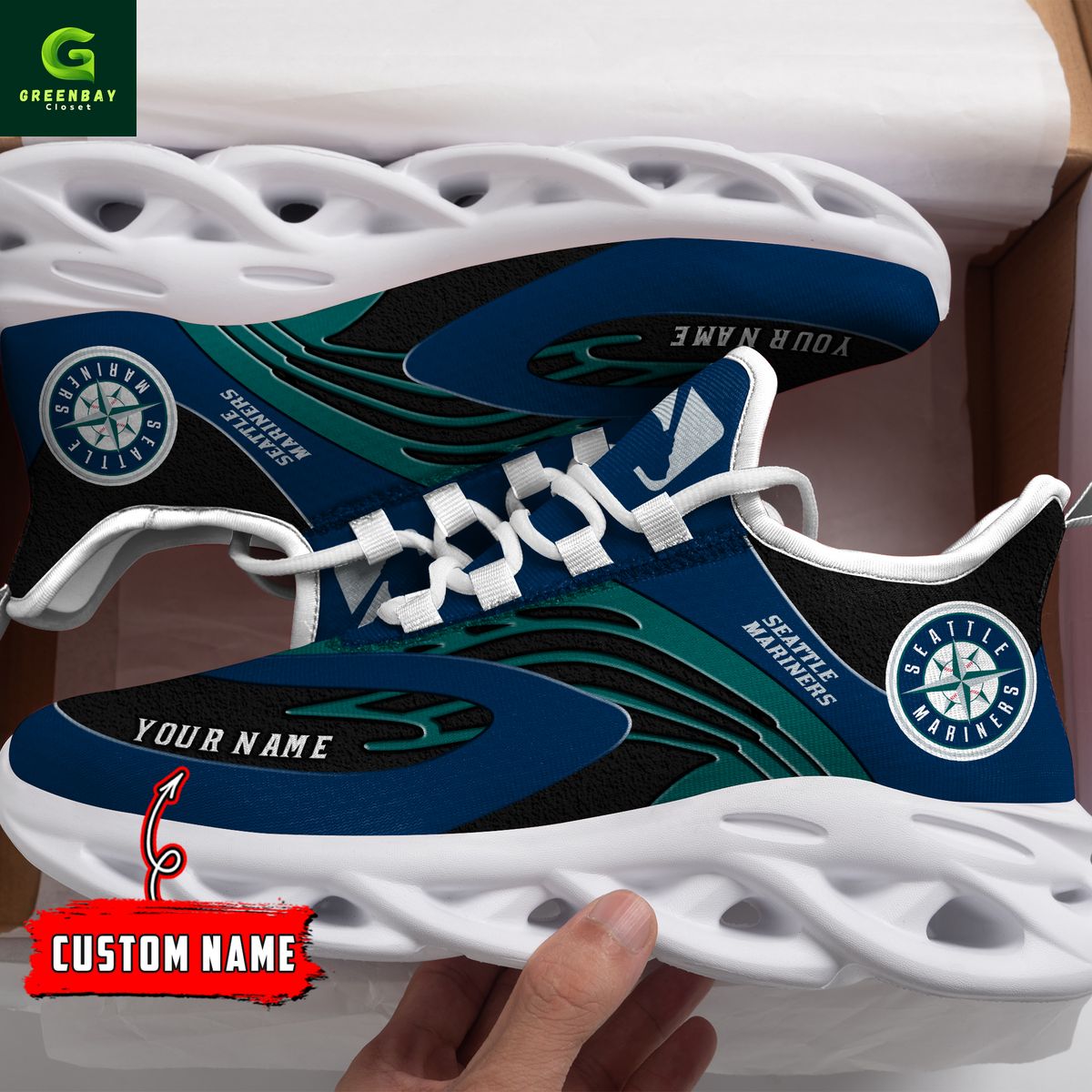 Ideafootwear Seattle Mariners Max Soul Shoes Sneakers For Men And Women