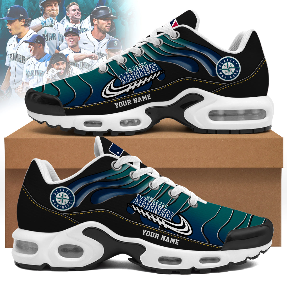 Ideafootwear Seattle Mariners TN Shoes Sneakers For Men And Women