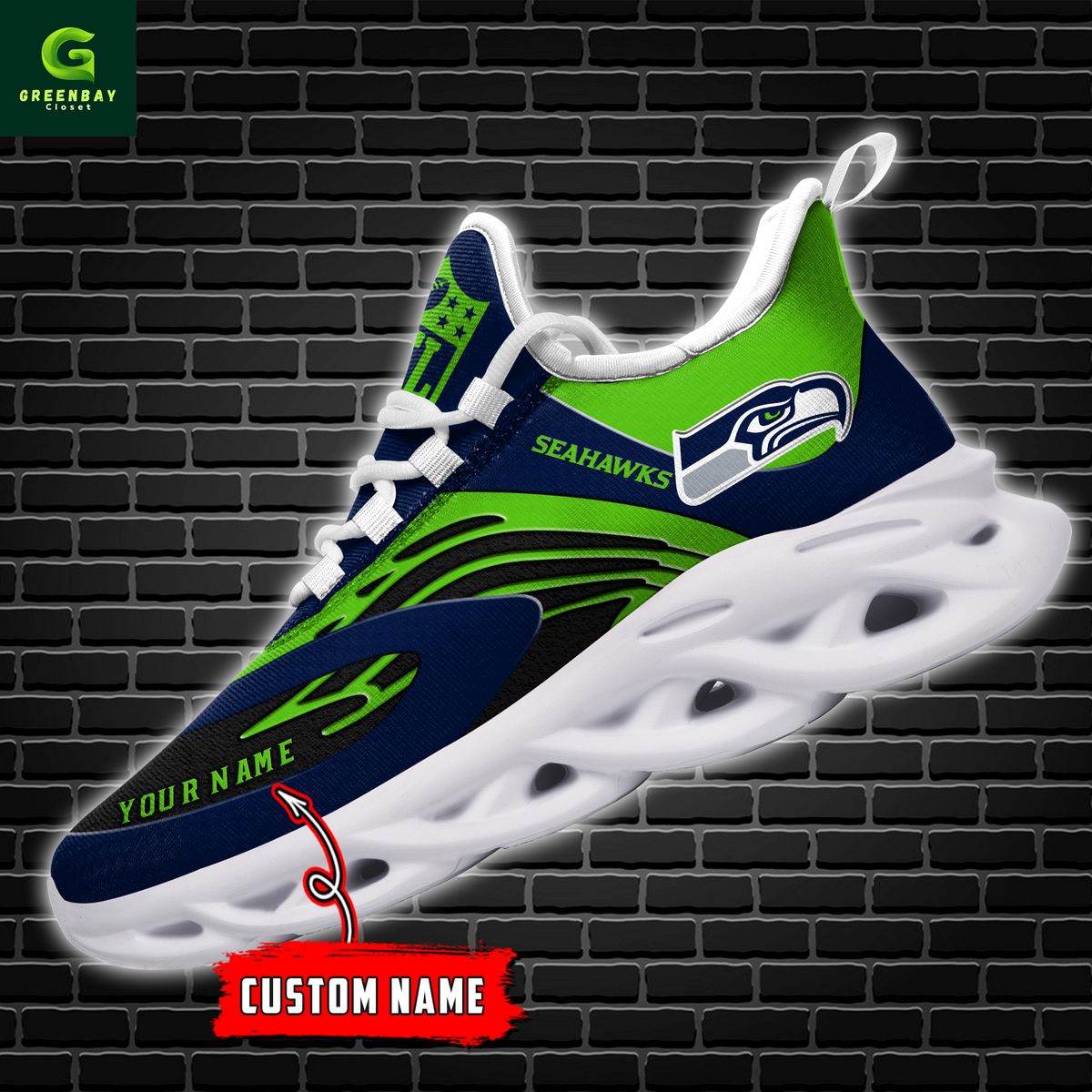 Ideafootwear Seattle Seahawks Max Soul Shoes Sneakers For Men And Women