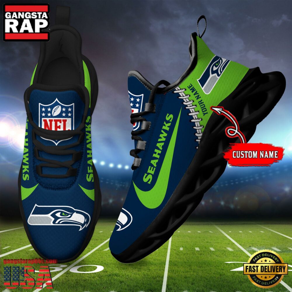Ideafootwear Seattle Seahawks Max Soul Shoes Sneakers For Men And Women