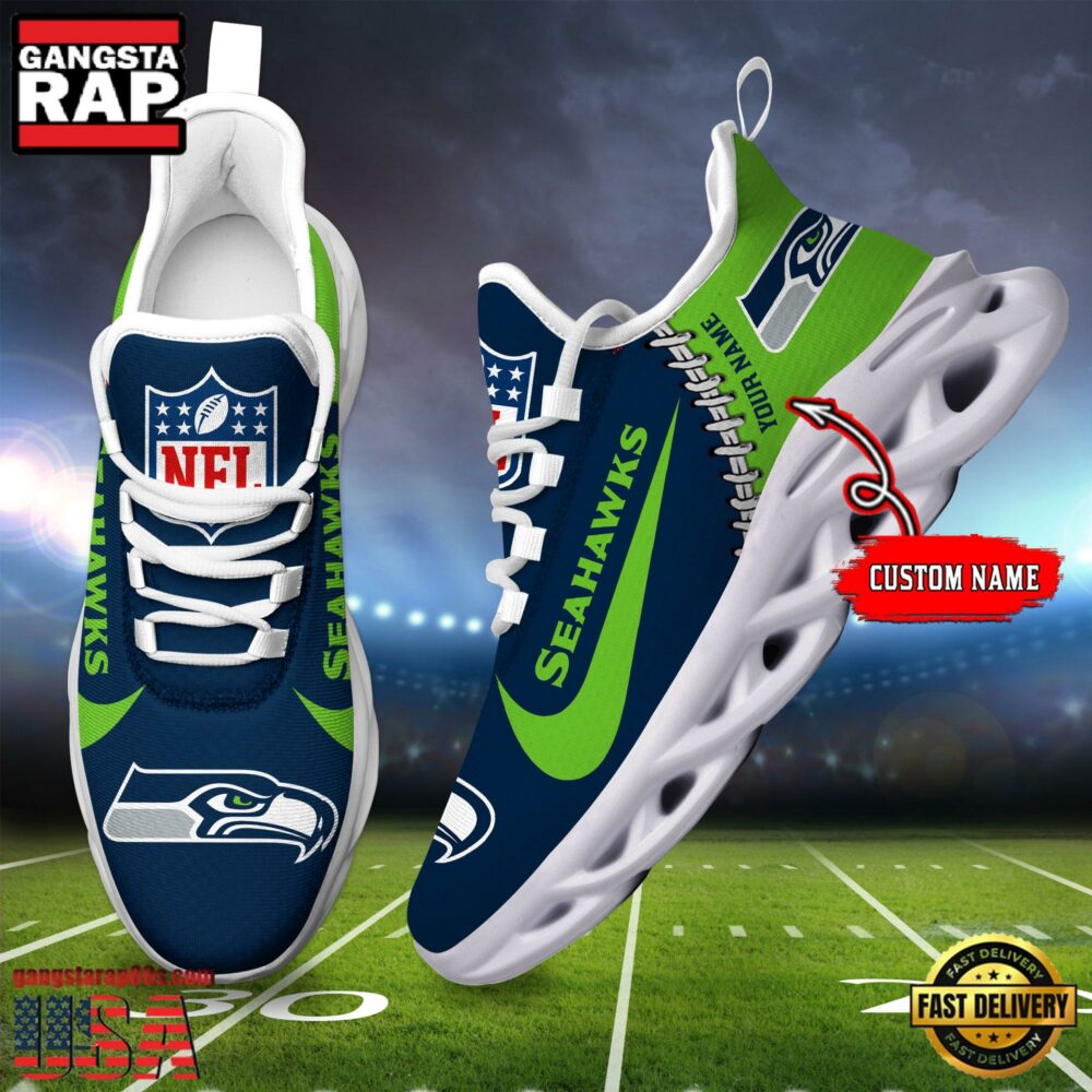 Ideafootwear Seattle Seahawks Max Soul Shoes Sneakers For Men And Women