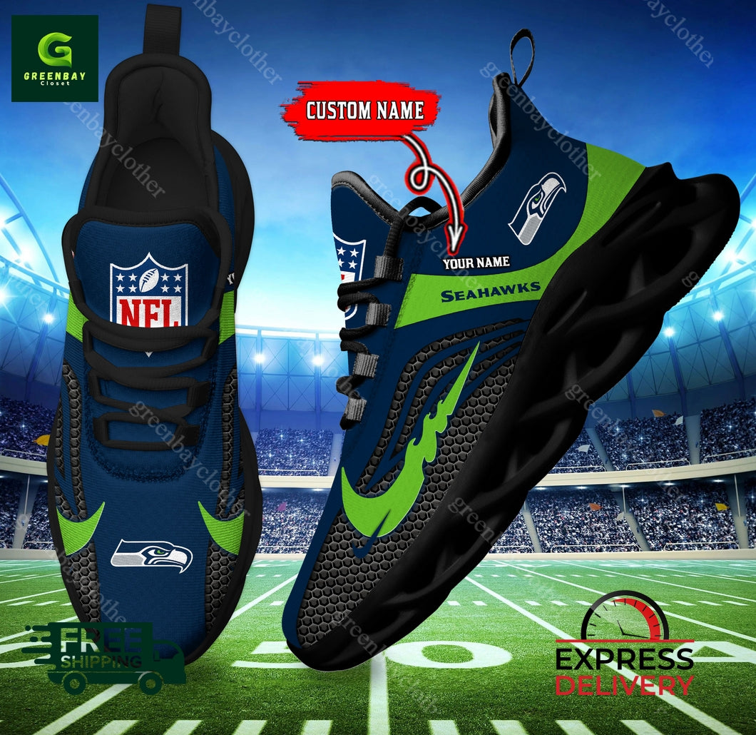 Ideafootwear Seattle Seahawks Max Soul Shoes Sneakers For Men And Women
