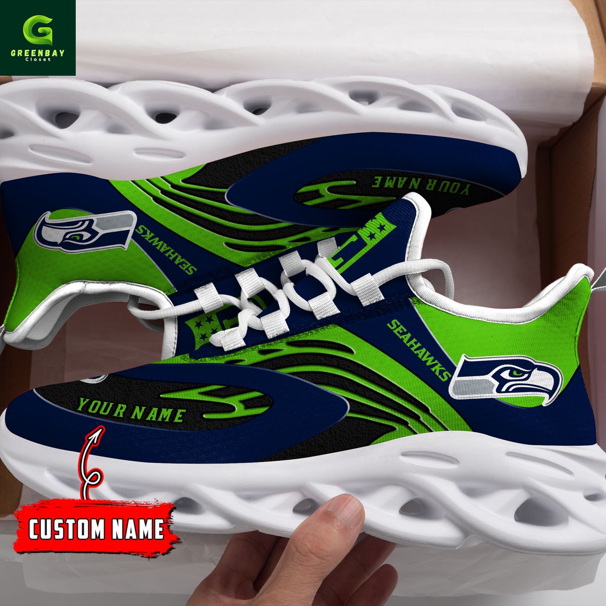 Ideafootwear Seattle Seahawks Max Soul Shoes Sneakers For Men And Women