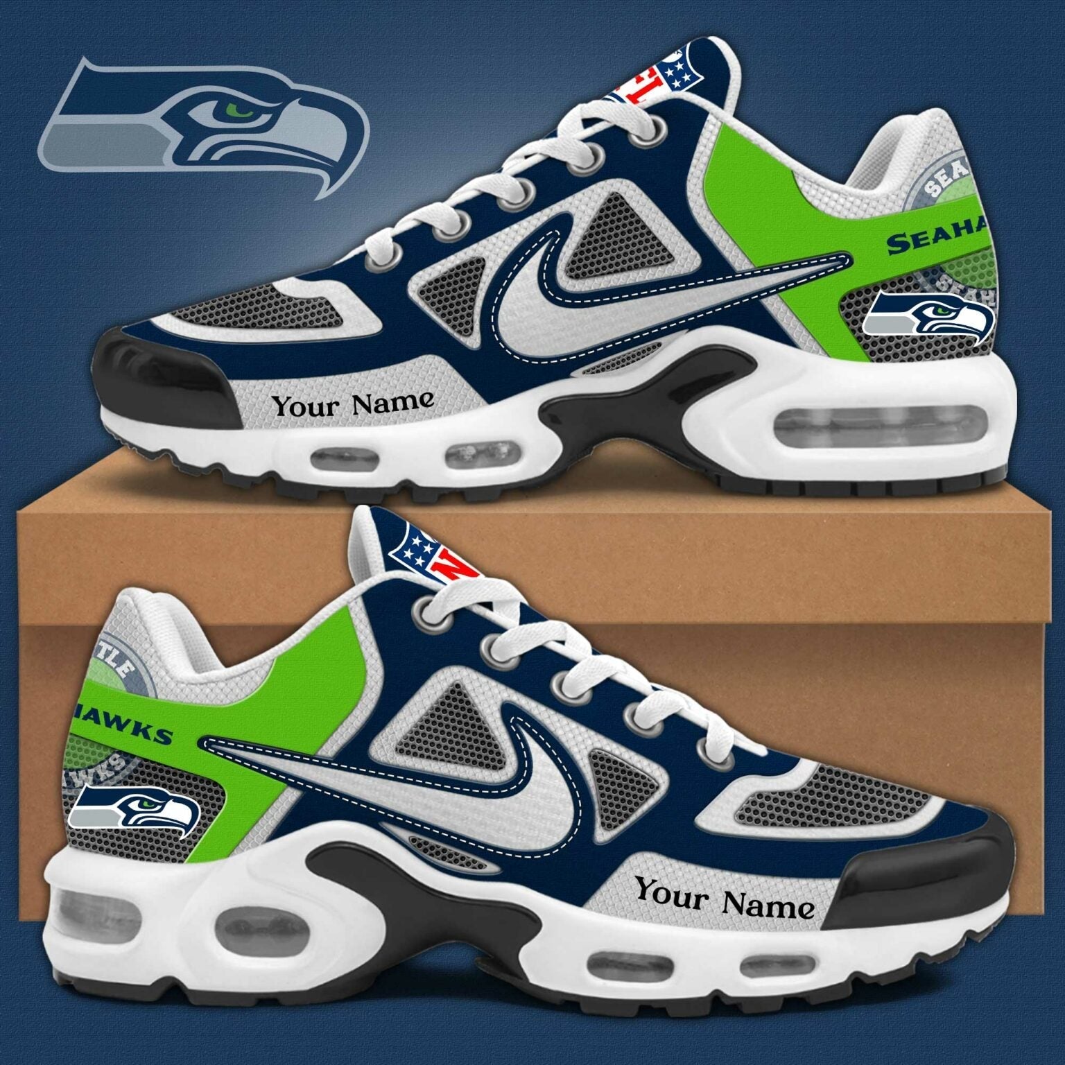 Ideafootwear Seattle Seahawks TN Shoes Sneakers For Men And Women
