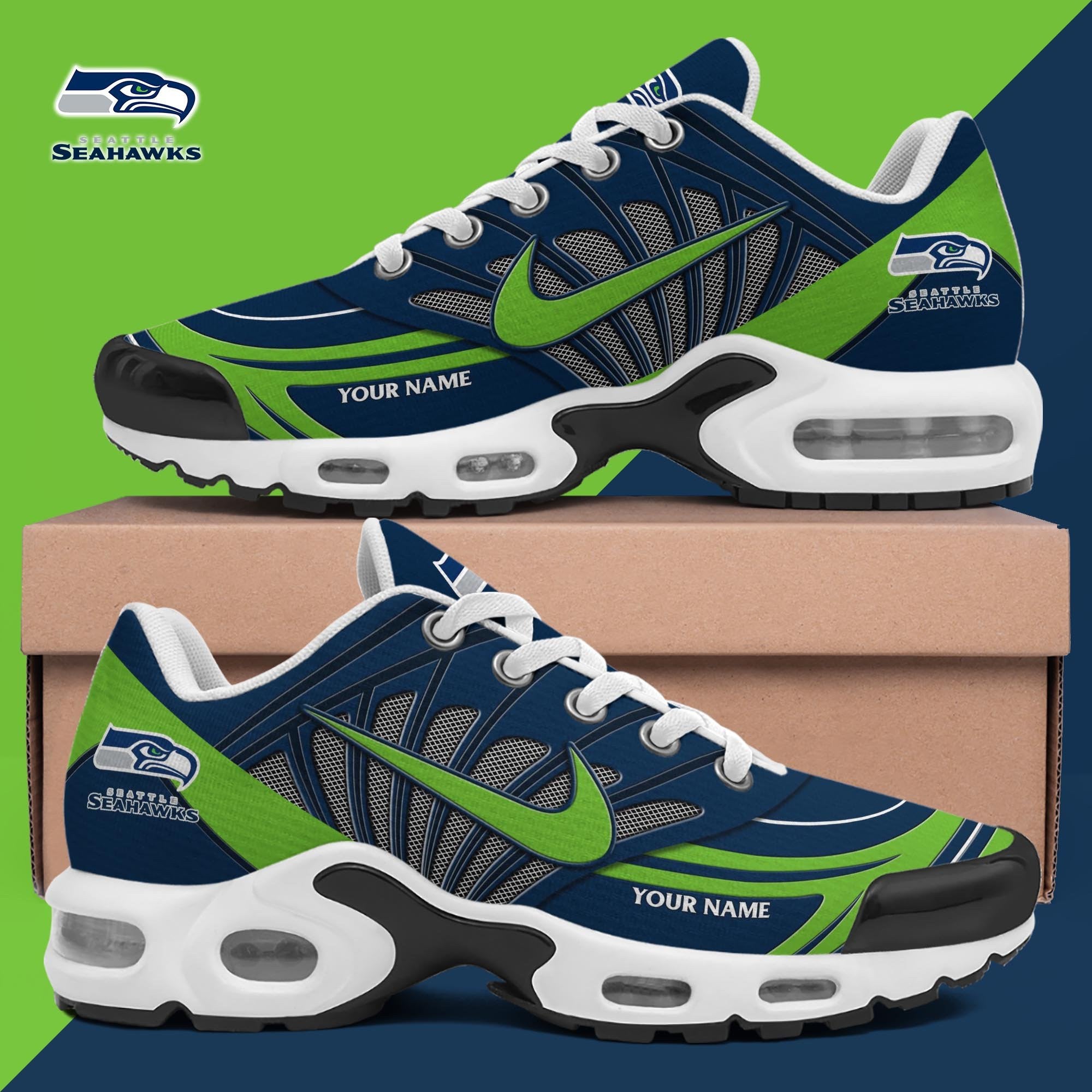Ideafootwear Seattle Seahawks TN Shoes Sneakers For Men And Women