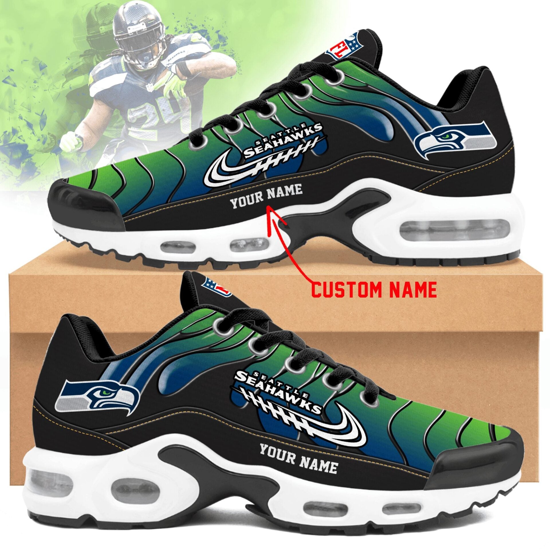 Ideafootwear Seattle Seahawks TN Shoes Sneakers For Men And Women
