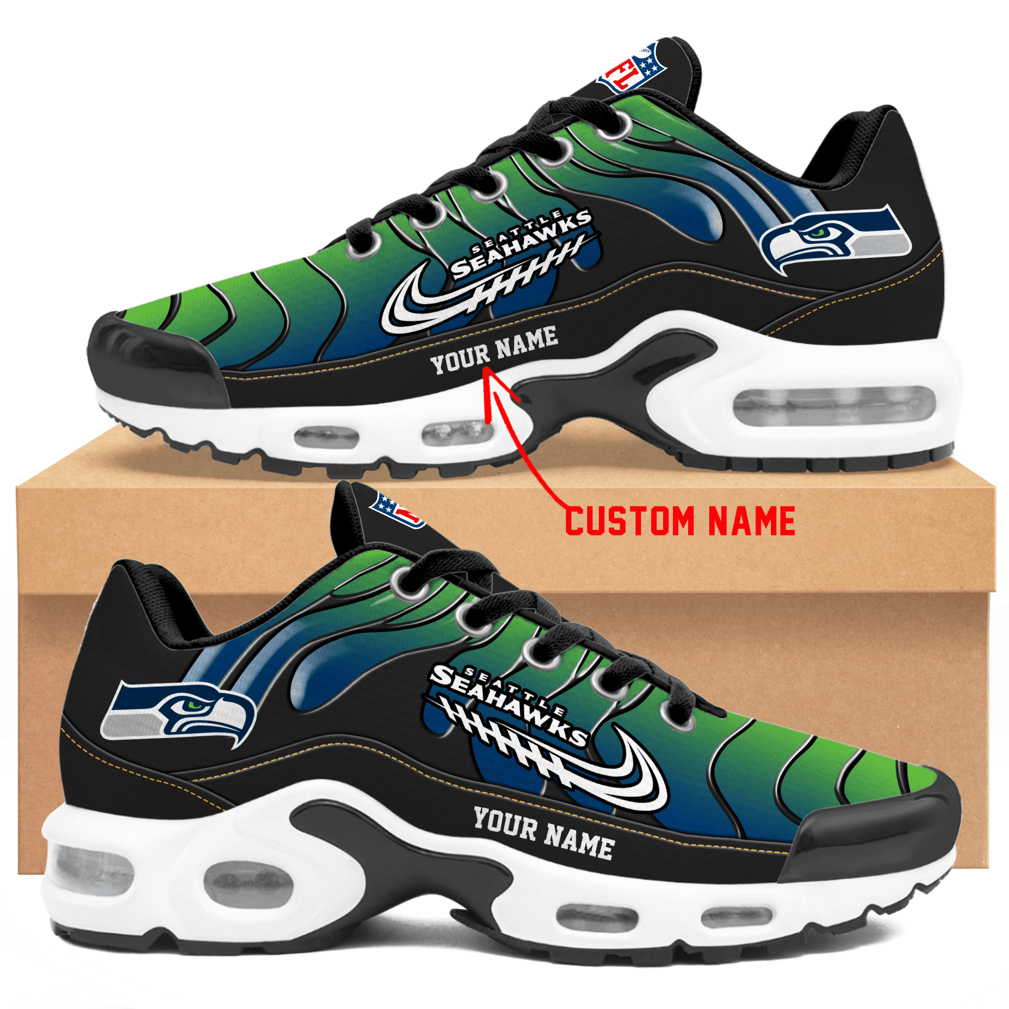 Ideafootwear Seattle Seahawks TN Shoes Sneakers For Men And Women