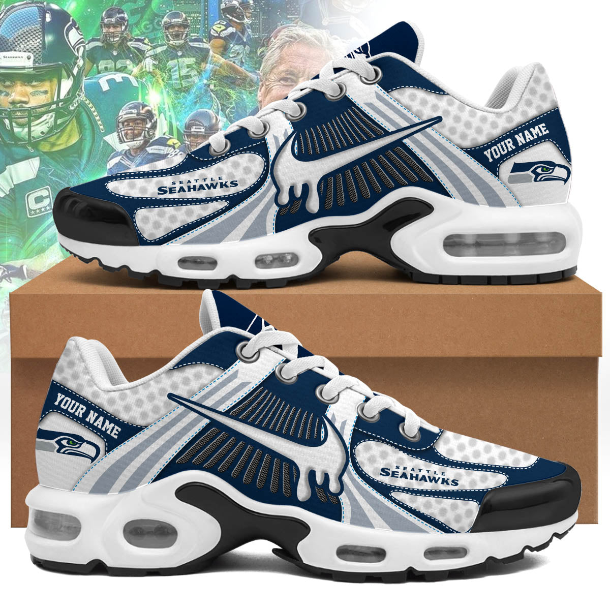 Ideafootwear Seattle Seahawks TN Shoes Sneakers For Men And Women