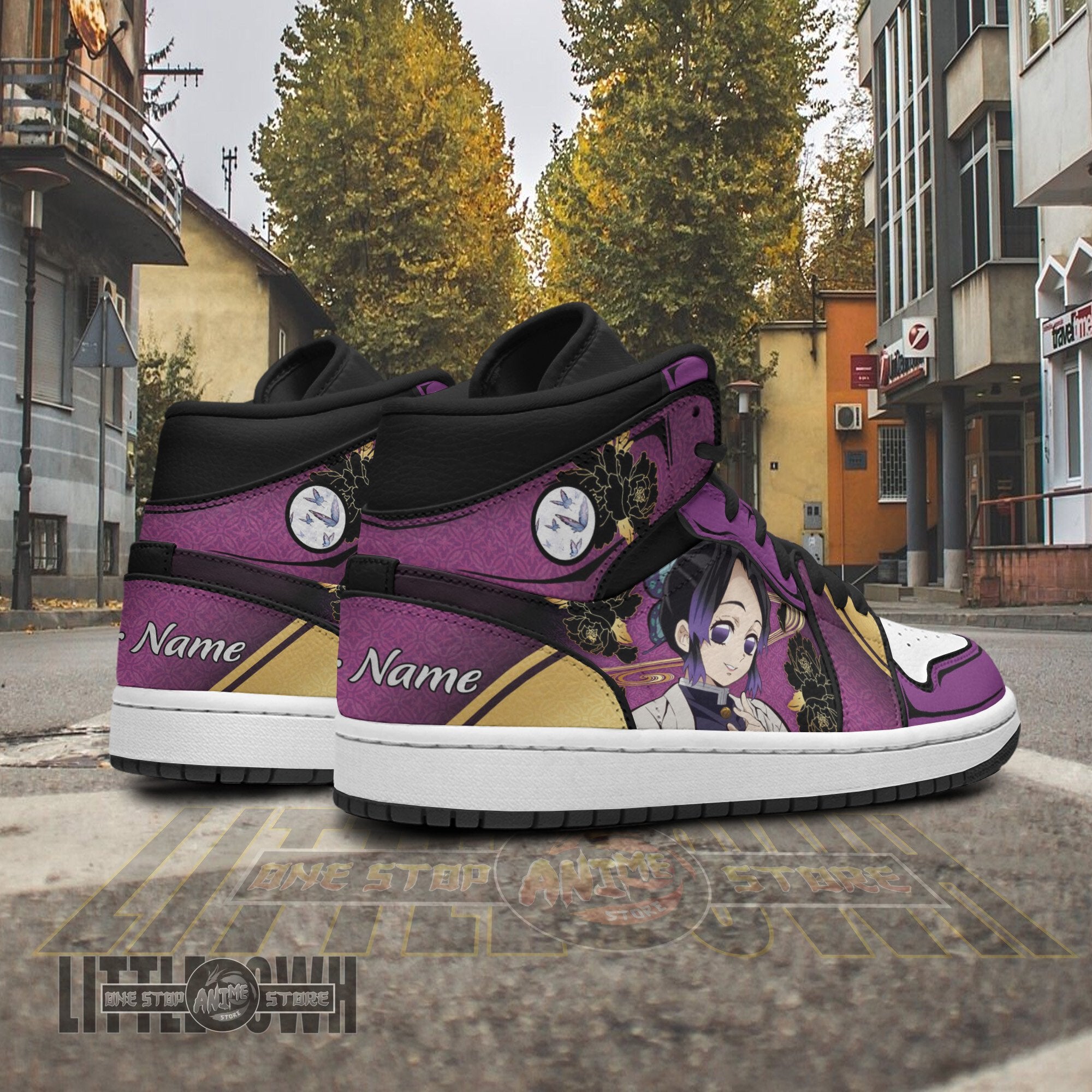 Ideafootwear Shinobu Kochou AJ1 High Sneakers Shoes For Men And Women