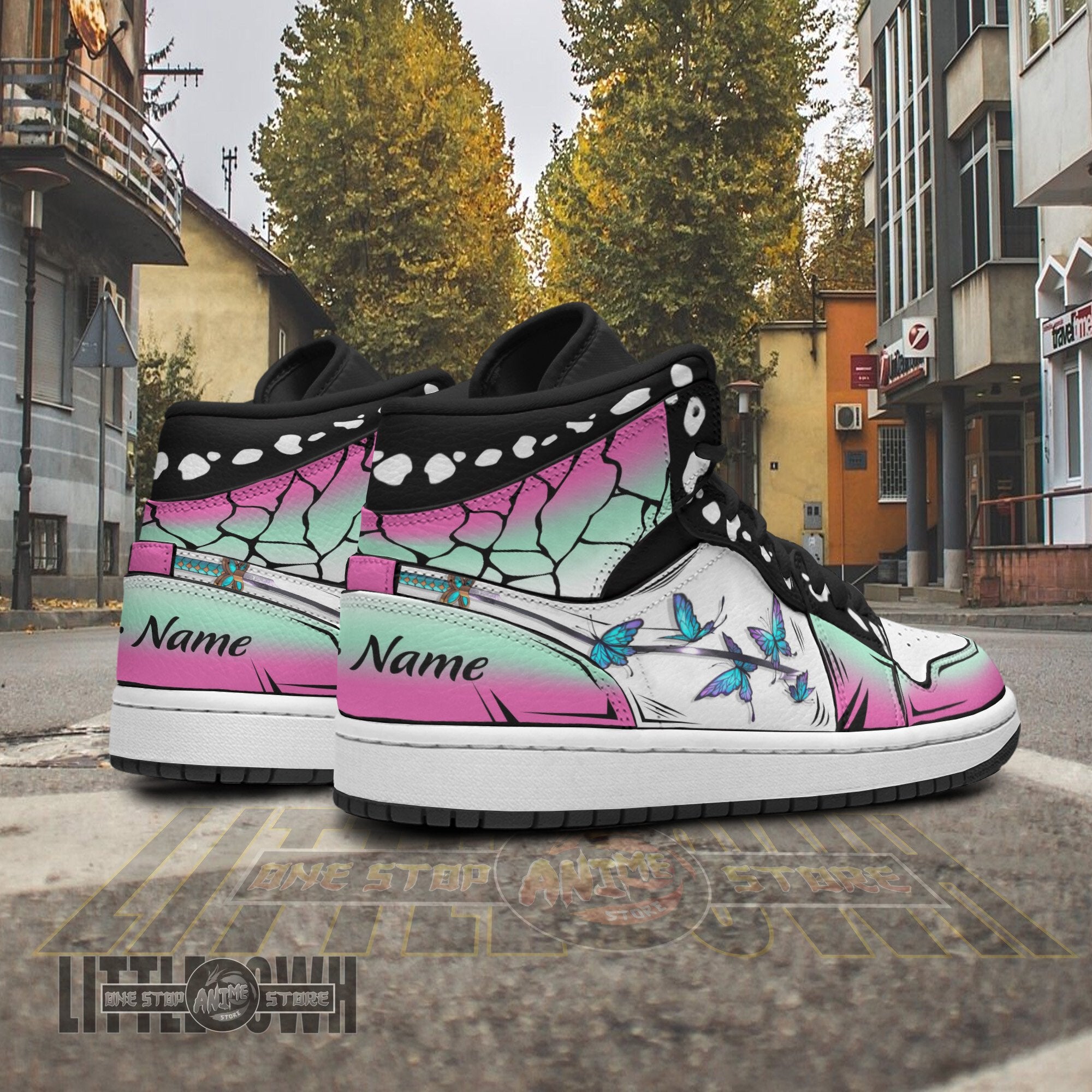 Ideafootwear Shinobu Kochou AJ1 High Sneakers Shoes For Men And Women