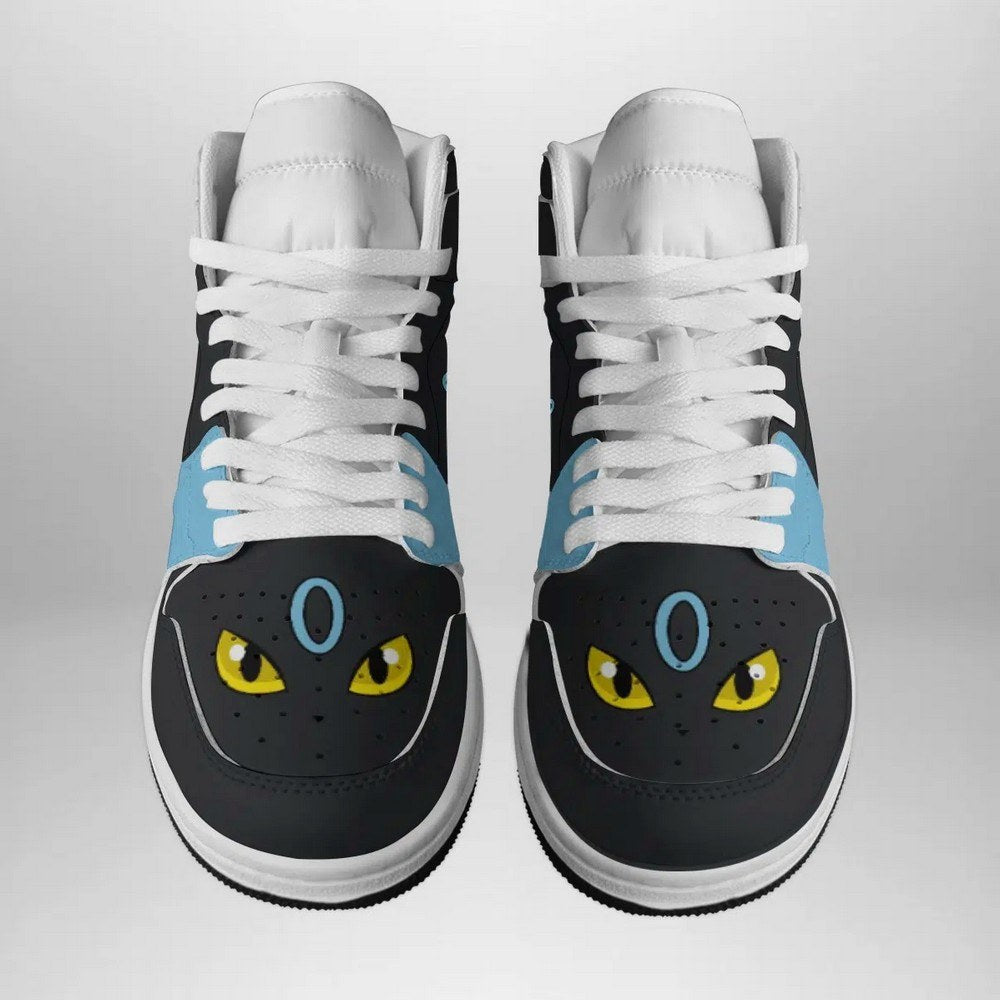 Ideafootwear Shiny Umbreon Face Pokemon AJ1 High Sneakers Shoes For Men And Women