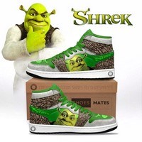 Ideafootwear Shrek AJ1 High Sneakers Shoes For Men And Women