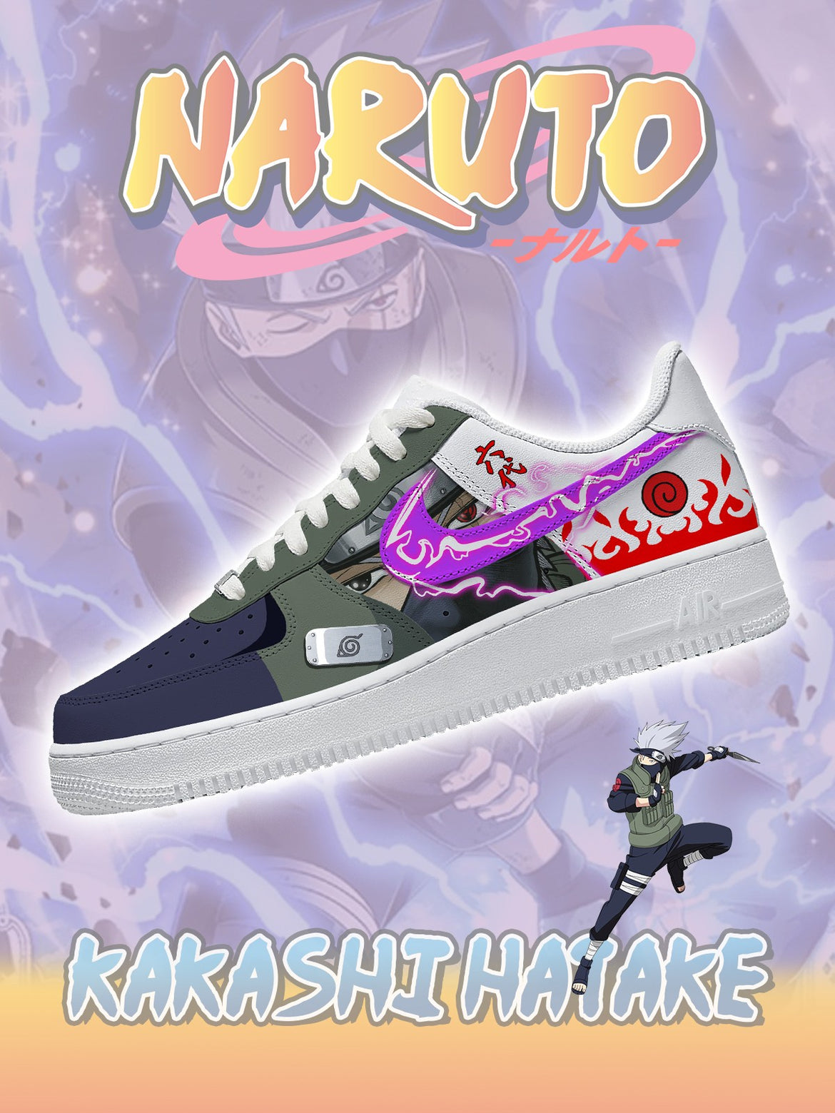Ideafootwear Sixth Hokage Kakashi Hatake Air Low-Top Sneakers Shoes For Men And Women 1