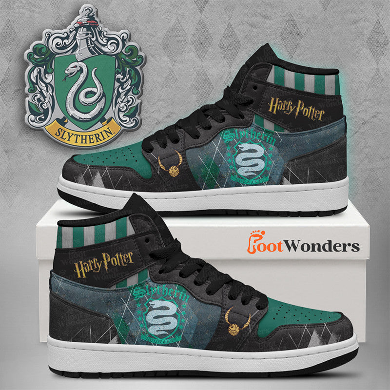 Ideafootwear Slytherin AJ1 High Sneakers Shoes For Men And Women