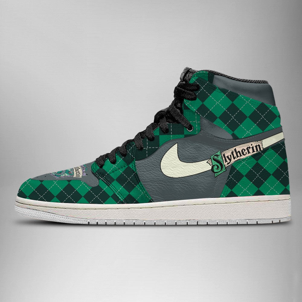 Ideafootwear Slytherin Harry Potter AJ1 High Sneakers Shoes For Men And Women