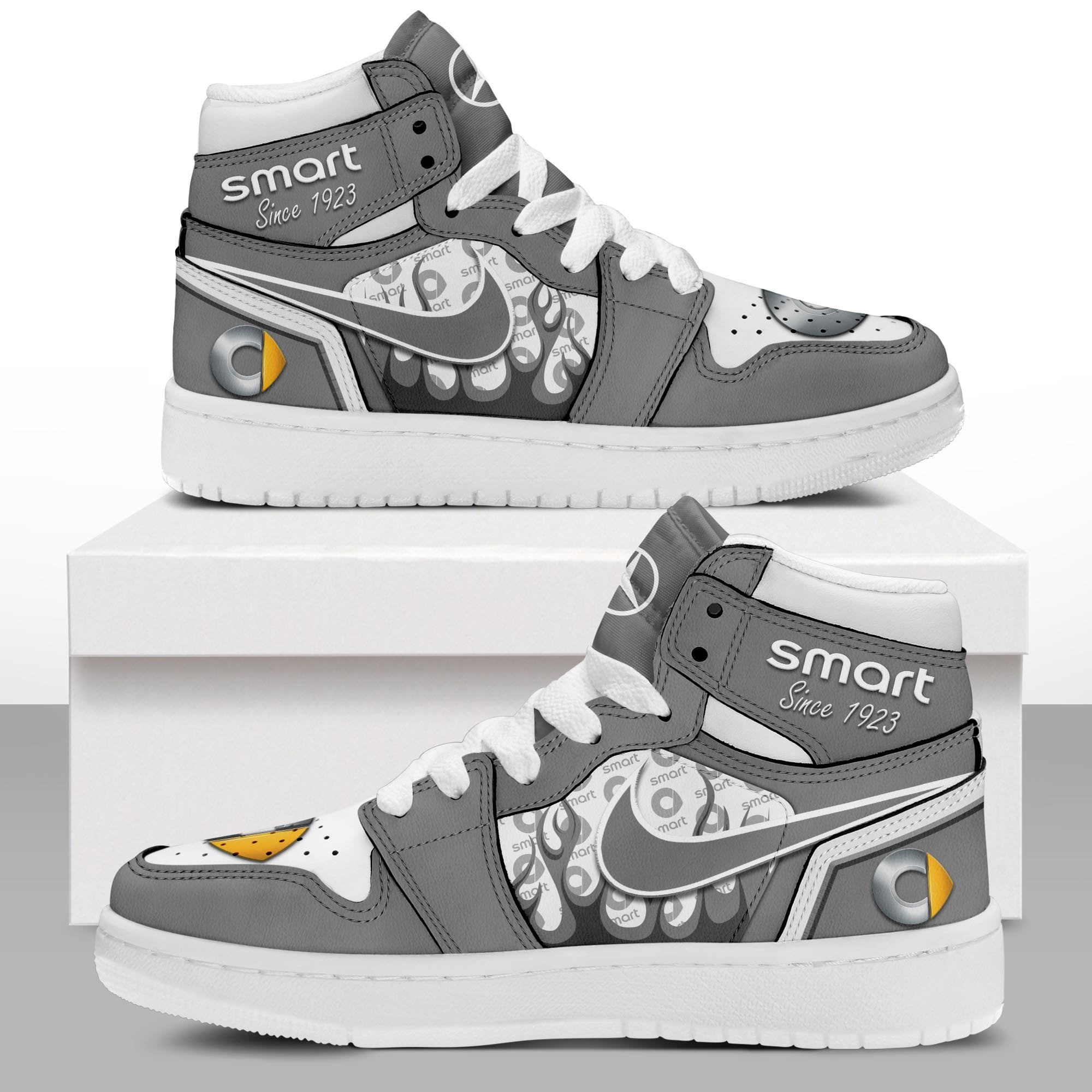 Ideafootwear Smart AJ1 High Sneakers Shoes For Men And Women