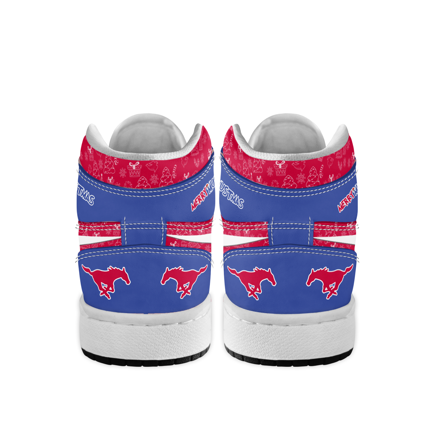 Ideafootwear SMU Mustangs x The Grinch x Christmas AJ1 High Sneakers Shoes For Men And Women