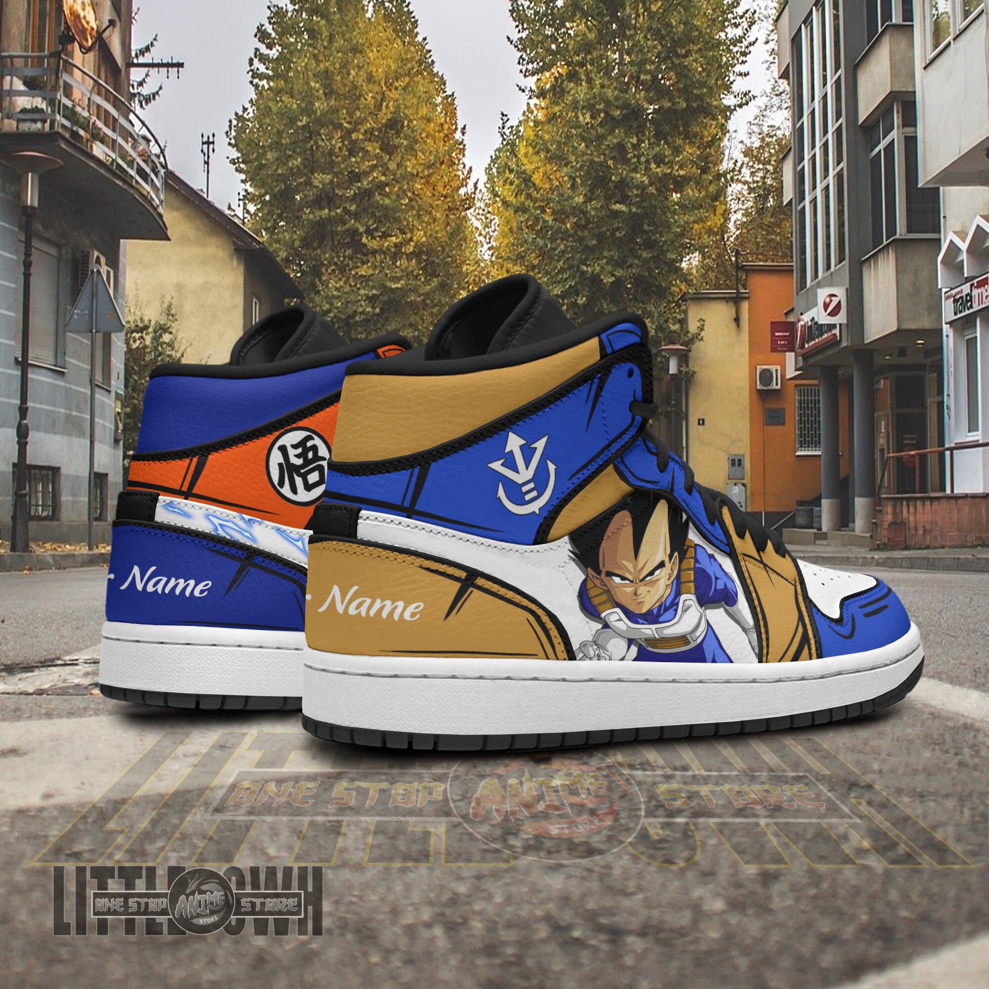 Ideafootwear Son Goku Vegeta AJ1 High Sneakers Shoes For Men And Women