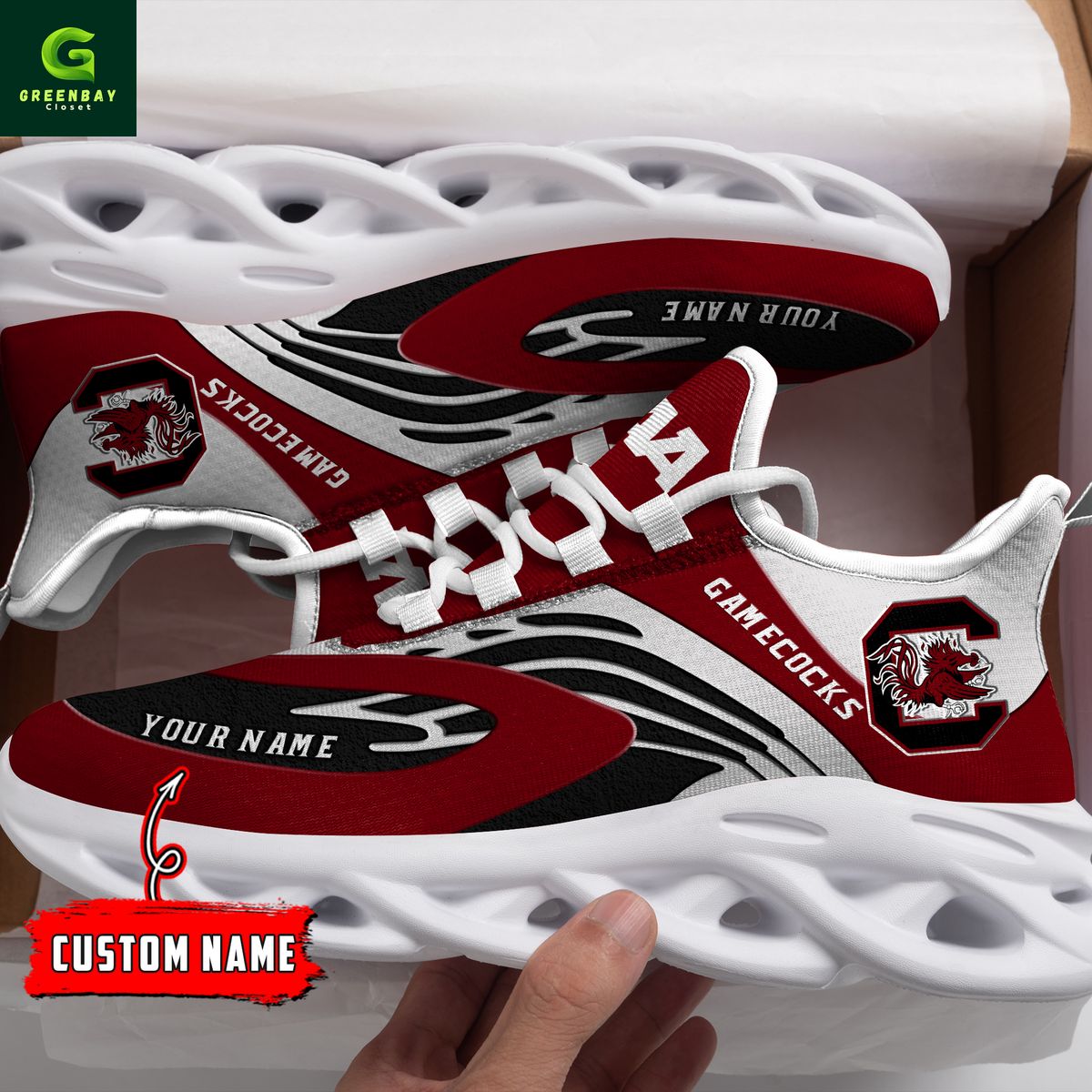 Ideafootwear South Carolina Gamecocks Max Soul Shoes Sneakers For Men And Women